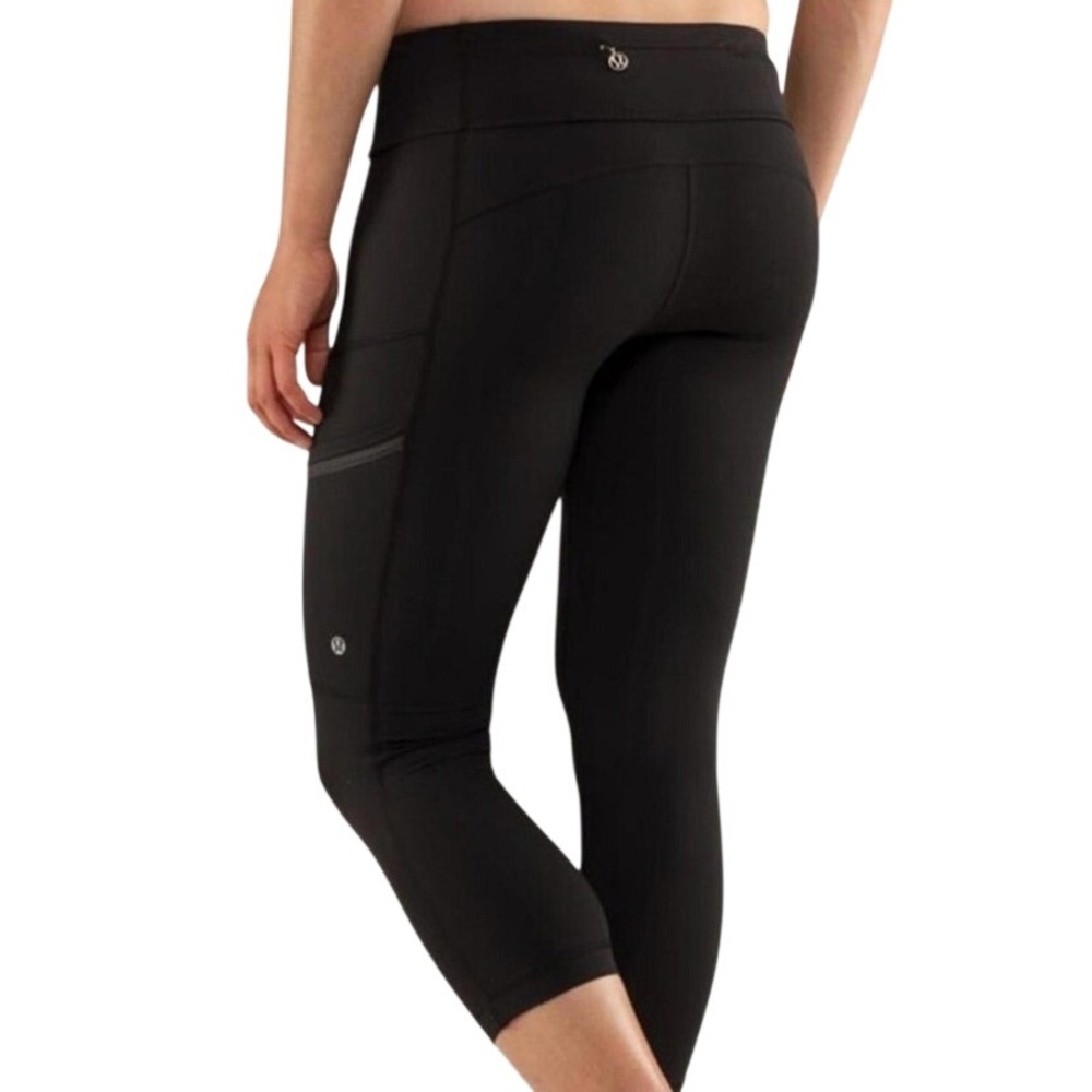 Lululemon Run Speed Track Crop Black Leggings SIZE 4